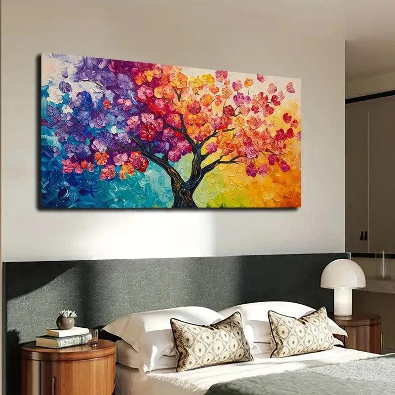 Colorful Cherry Blossoms Wall Art canvas office home room framed 120x60cm - Bella Home Decor