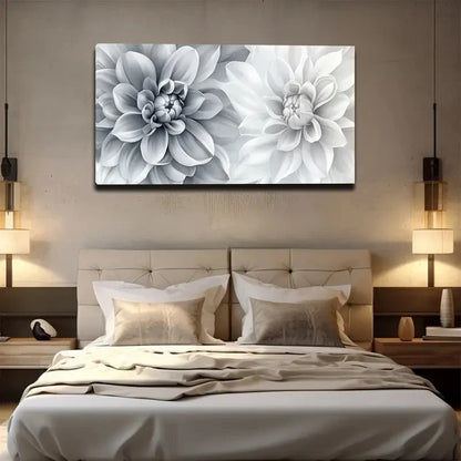 Gray And White Bohemian Wall Art canvas office home room framed 120x60cm