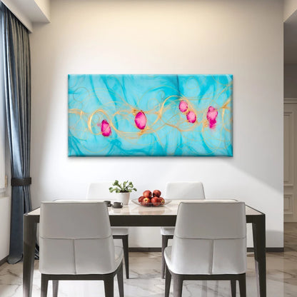 Alcohol Ink Watercolor Wall Art Canvas Office Home Room Framed 120x60cm