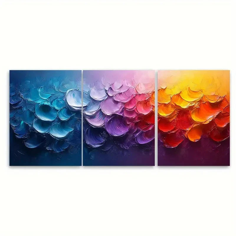 3pcs Colorful Painting Large RI   Wall Art Set Canvas Framed 60x90cm - High Quality Print 100% Australian Made Wall Canvas Ready to Hang - Bella Home Decor