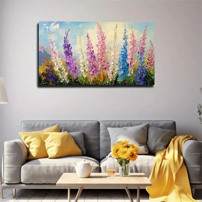 Colorful Violets In Bloom Wall Art canvas office home room framed 120x60cm