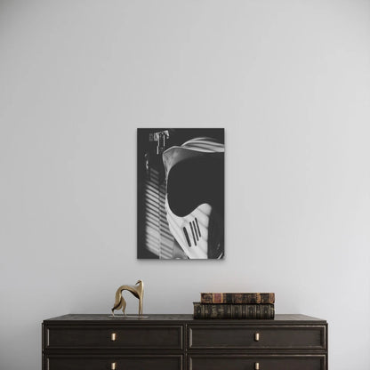 Retro-Style, Full-Face Motorcycle Helmet Metal Print Ready to Hang