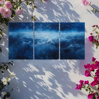 3pcs Abstract Sky and Clouds Oil Painting Metal Print Ready to Hang Art - Bella Home Decor