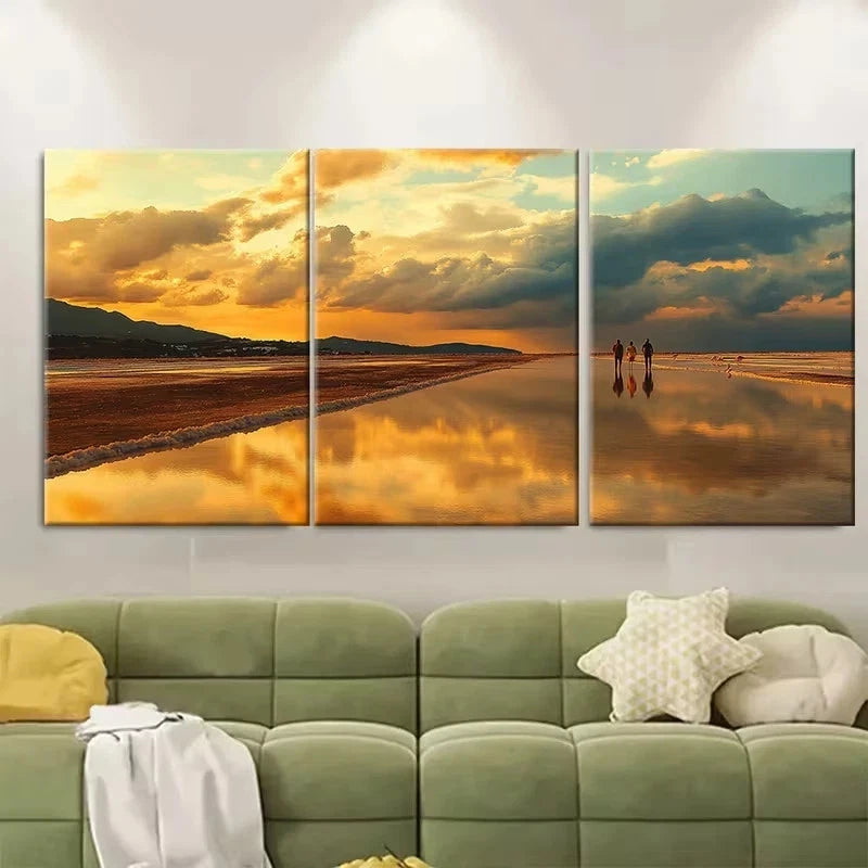 3pcs Turneresque atmosphere the Balearic Island Wall Art Set Canvas Framed 50x70cm - High Quality Print 100% Australian Made Wall Canvas Ready to Hang