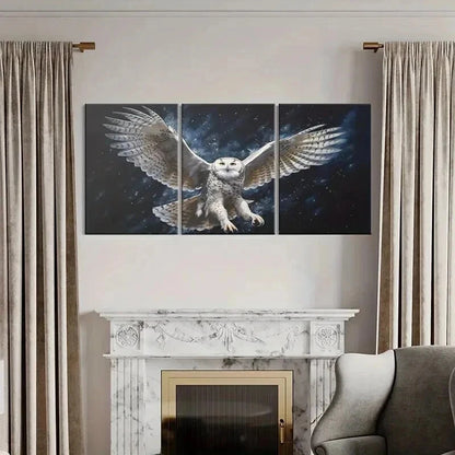 3pcs Owl with Open Wings Decoration Wall Art Set Canvas Framed 40x60cm - High Quality Print 100% Australian Made Wall Canvas Ready to Hang - Bella Home Decor