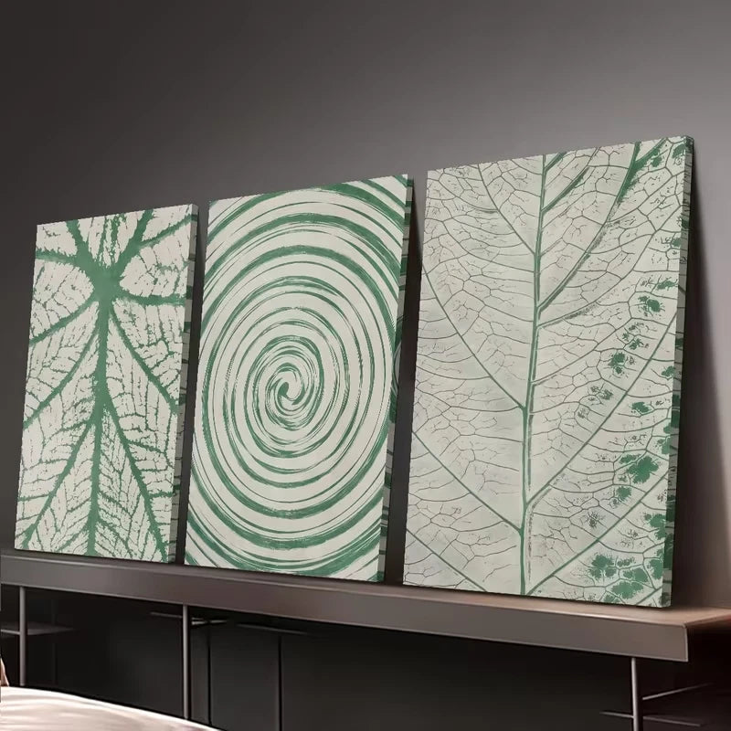 3pcs Abstract Plant Wall Art Set Canvas Framed 40x60cm – High Quality Print, 100% Australian Made, Ready to Hang