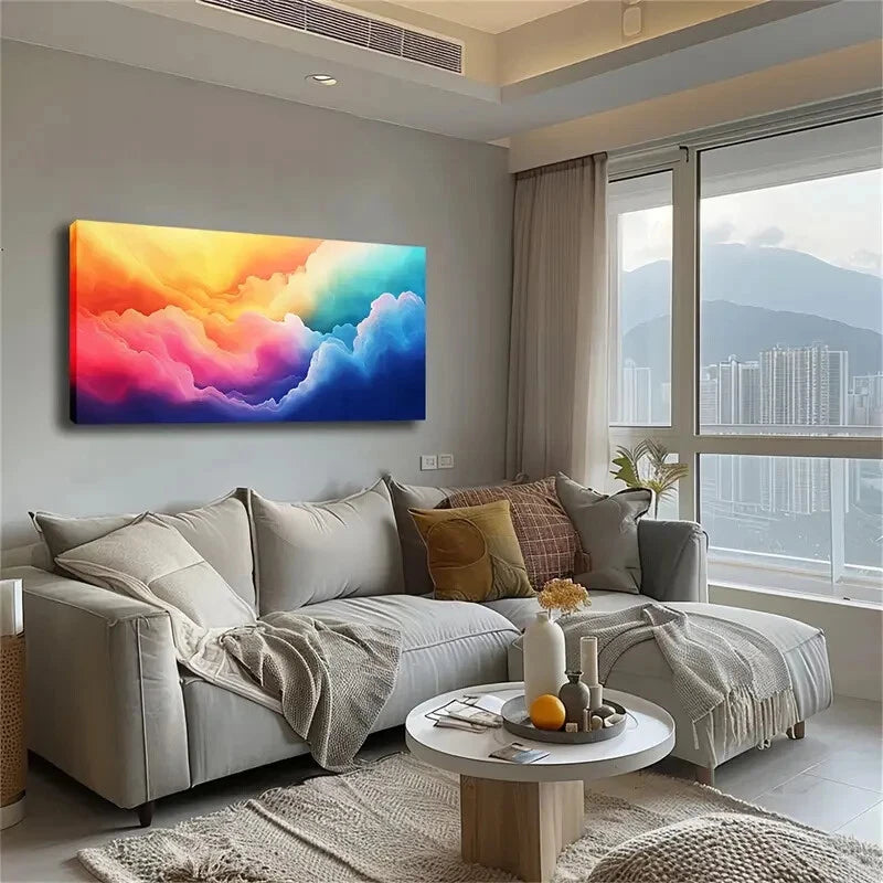 Color Dynamic Form Presentation Wall Art Canvas Office Home Room Framed 120x60cm - Bella Home Decor
