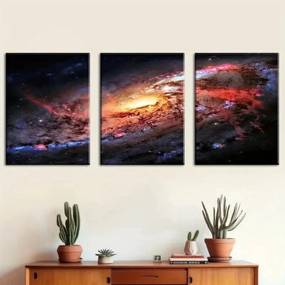 3pcs Galaxy Outer Space Cosmic Perfect Wall Art Set Canvas Framed 60x90cm - High Quality Print 100% Australian Made Wall Canvas Ready to Hang - Bella Home Decor