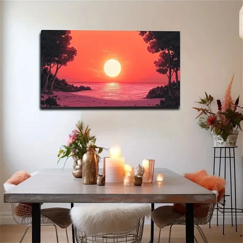 The Sun That Radiates Dazzling Wall Art Canvas Office Home Room Framed 120x60cm