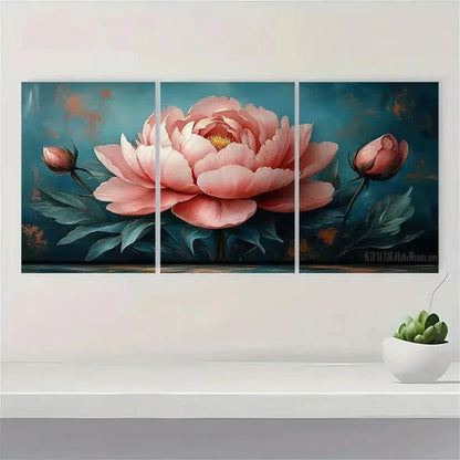 3pcs Pink Peony Nature Artwork PN Wall Art Canvas Unframed – High Quality Print 100% Australian Made Wall Canvas