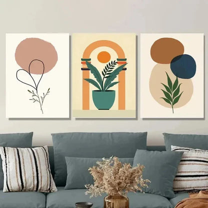 3pcs Modern Abstract Boho Style Wall Art Set Canvas Unframed - High Quality Print 100% Australian Made Wall Canvas