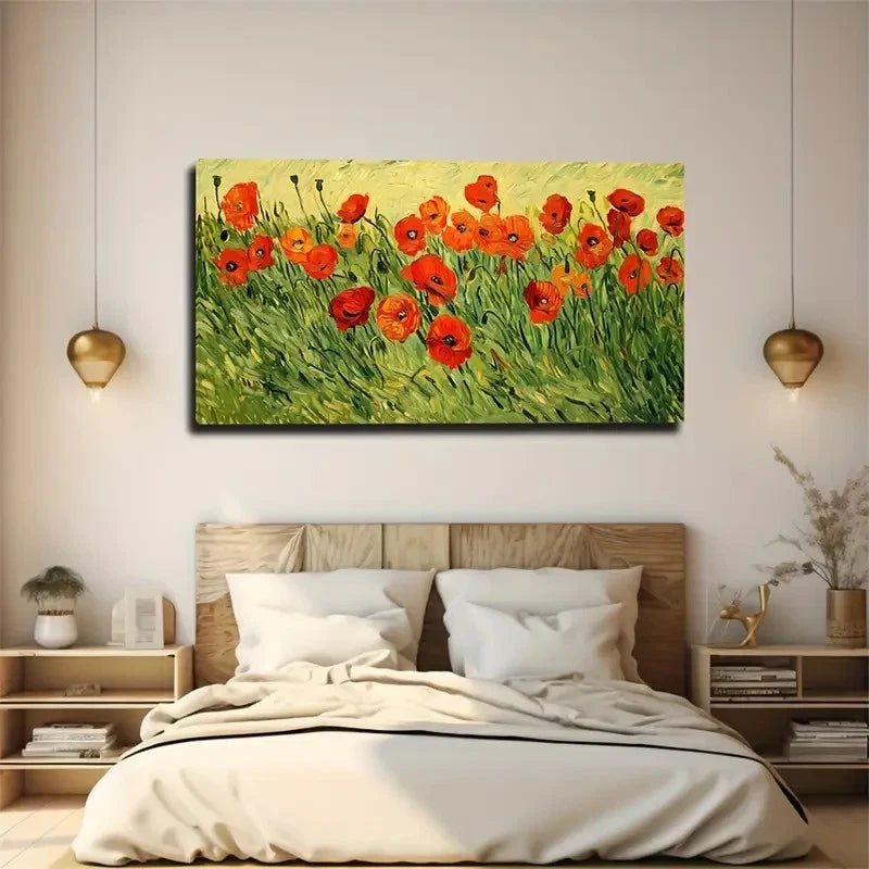 Cherry Blossom Red Popular Wall Art Canvas Office Home Room Framed 120x60cm