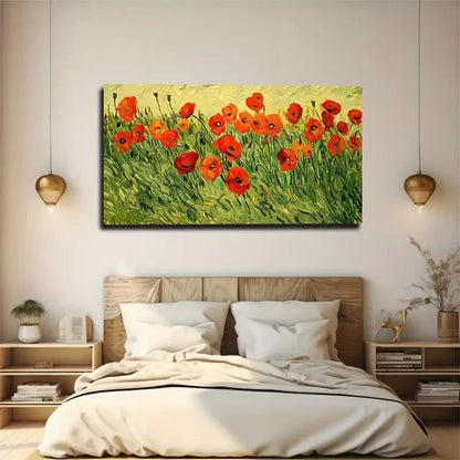 Cherry Blossom Red Popular Wall Art Canvas Office Home Room Framed 120x60cm