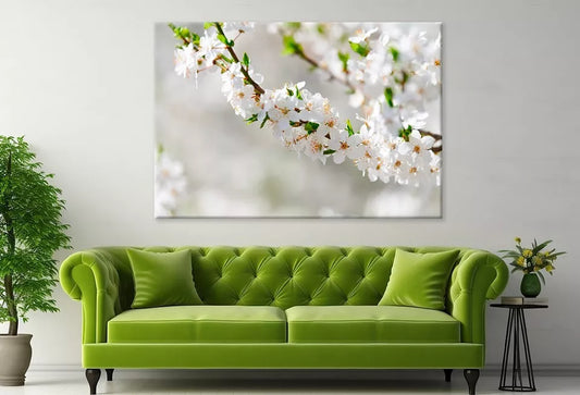 Elegant White Plum Blossom Wall Art Decor 100% Australian Made - Bella Home Decor