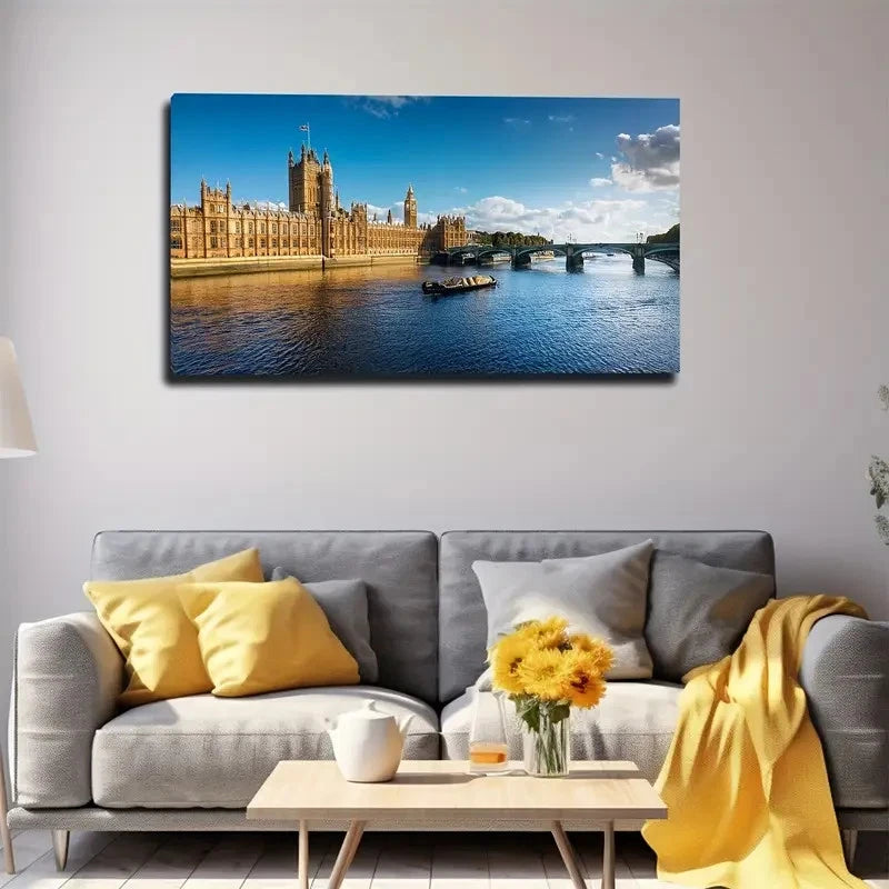 London Skyline Wall Art Canvas Office Home Room Framed 120x60cm