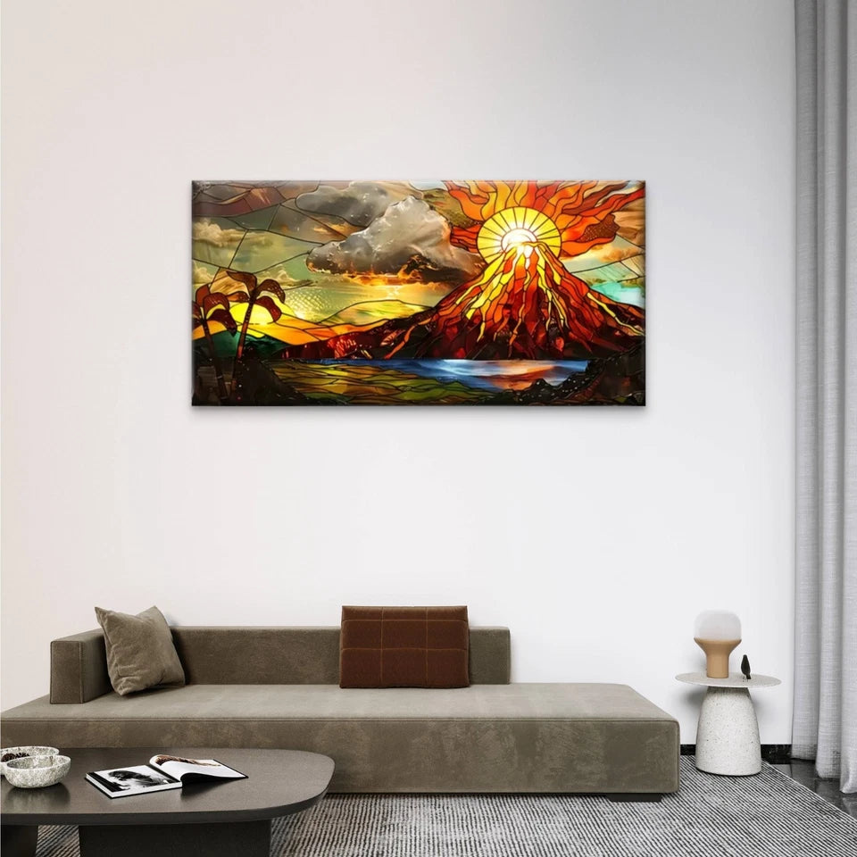 Mountain Dark Cloud Abstract Wall Art Canvas Office Home Room Framed 120x60cm