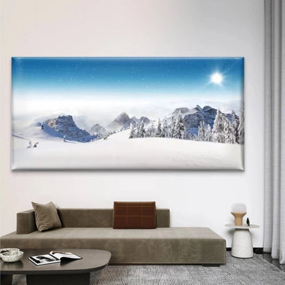 Winter Snow Scenery Images Wall Art Canvas Office Home Room Framed 120x60cm