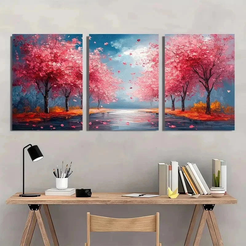 3pcs Abstract Blossom Trees Floral Perfect Wall Art Set Canvas Framed 60x90cm - High Quality Print 100% Australian Made Wall Canvas Ready to Hang - Bella Home Decor