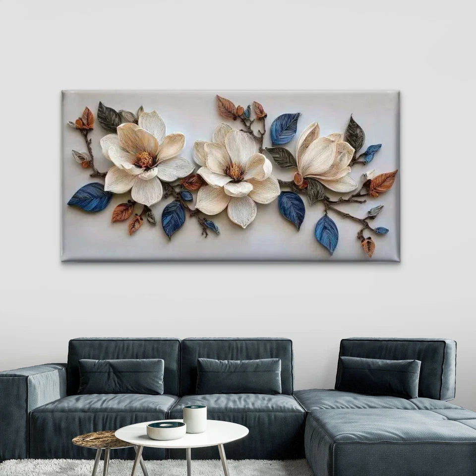 The Texture of Grace Flowers Wall Art Canvas Office Home Room Framed 120x60cm - Bella Home Decor