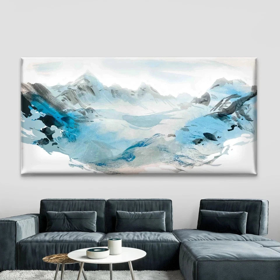 Blue Mountains Landscape Wall Art Canvas Office Home Room Framed 120x60cm