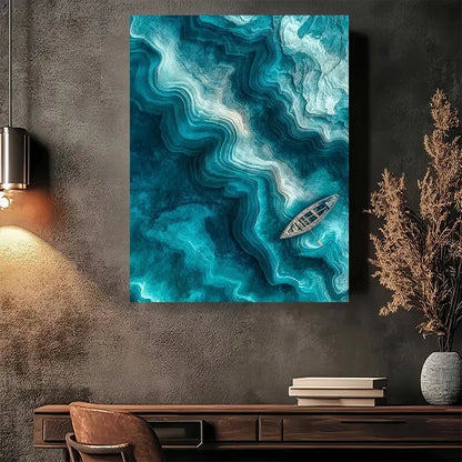 Beautiful Aesthetic Modern Vintage Design Painting 40x60cm Metal Print Ready to Hang - Bella Home Decor