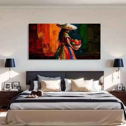 Colorful Abstract Woman Décor Wall Art Canvas Office Home Room Framed 120x60cm
