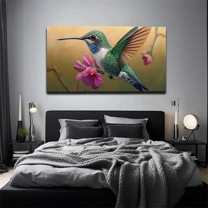 Bird Holding Flowers Suitable Wall Art Canvas Office Home Room Framed 120x60cm