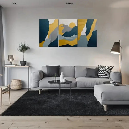 3pcs Abstract Mountain Landscape Metal Print Ready to Hang Art - Bella Home Decor