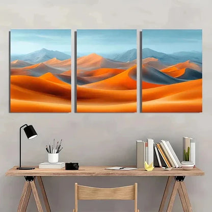 3pcs Desert Dunes Abstract Minimalist Wall Art Canvas Unframed - High Quality Print 100% Australian Made Wall Canvas - Bella Home Decor