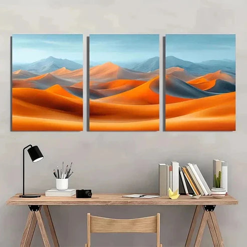 3pcs Desert Dunes Abstract Minimalist Wall Art Canvas Unframed - High Quality Print 100% Australian Made Wall Canvas
