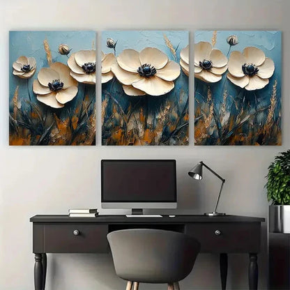 3pcs Abstract Trendy Impasto White – Wall Art Canvas Unframed – High Quality Print 100% Australian Made Wall Canvas - Bella Home Decor