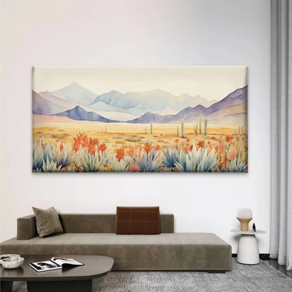 Cactus & Flower Desert Wall Art Canvas Office Home Room Framed 120x60cm
