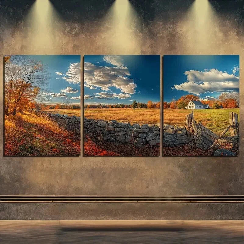3pcs Beautiful Farm Nature Relax Autumn Perfect Wall Art Set Canvas Framed 60x90cm - High Quality Print 100% Australian Made Wall Canvas Ready to Hang