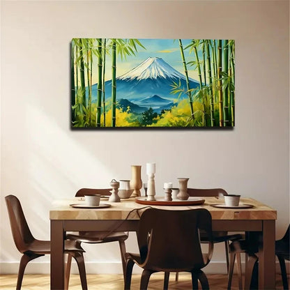 Surreal Snow Mountain Forest Wall Art cCanvas Office Home Room Framed 120x60cm