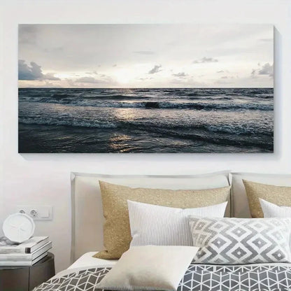 Modern Florida Beach Sunset Wall Art Canvas Office Home Room Framed 120x60cm