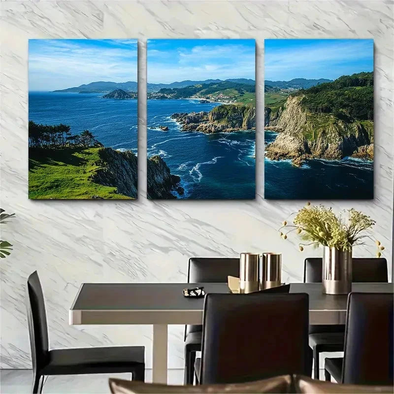 3pcs Galicia Print Cues Islands Perfect Wall Art Set Canvas Framed 60x90cm - High Quality Print 100% Australian Made Wall Canvas Ready to Hang - Bella Home Decor
