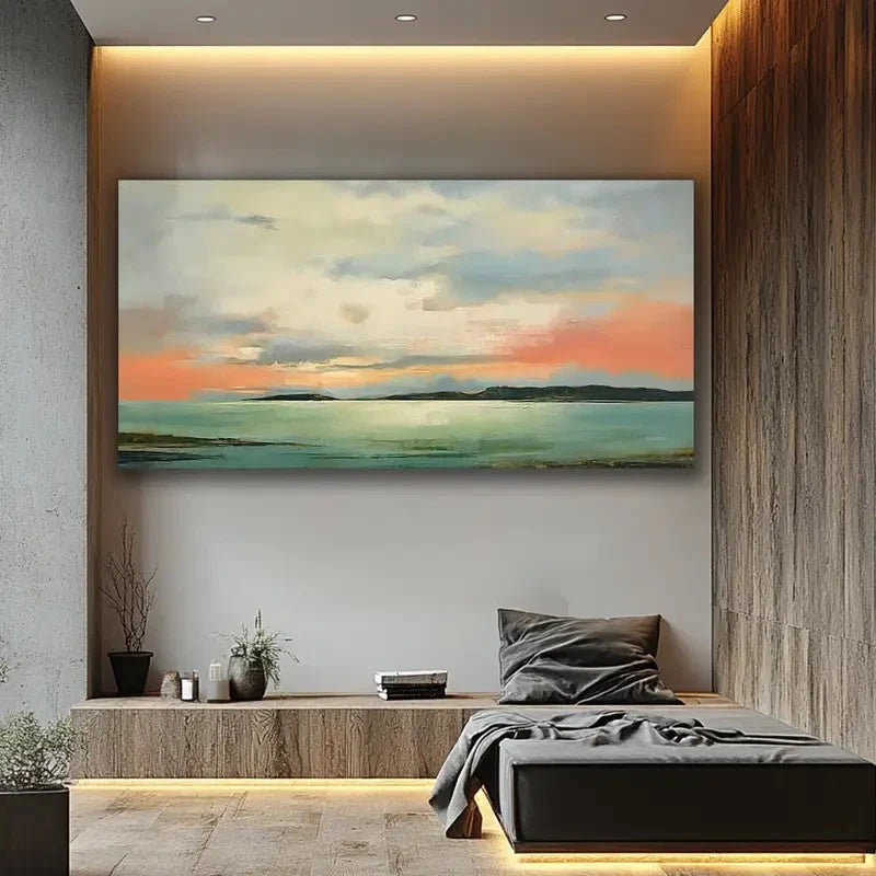 Modern Heavy Texture Wall Art canvas office home room framed 120x60cm - Bella Home Decor