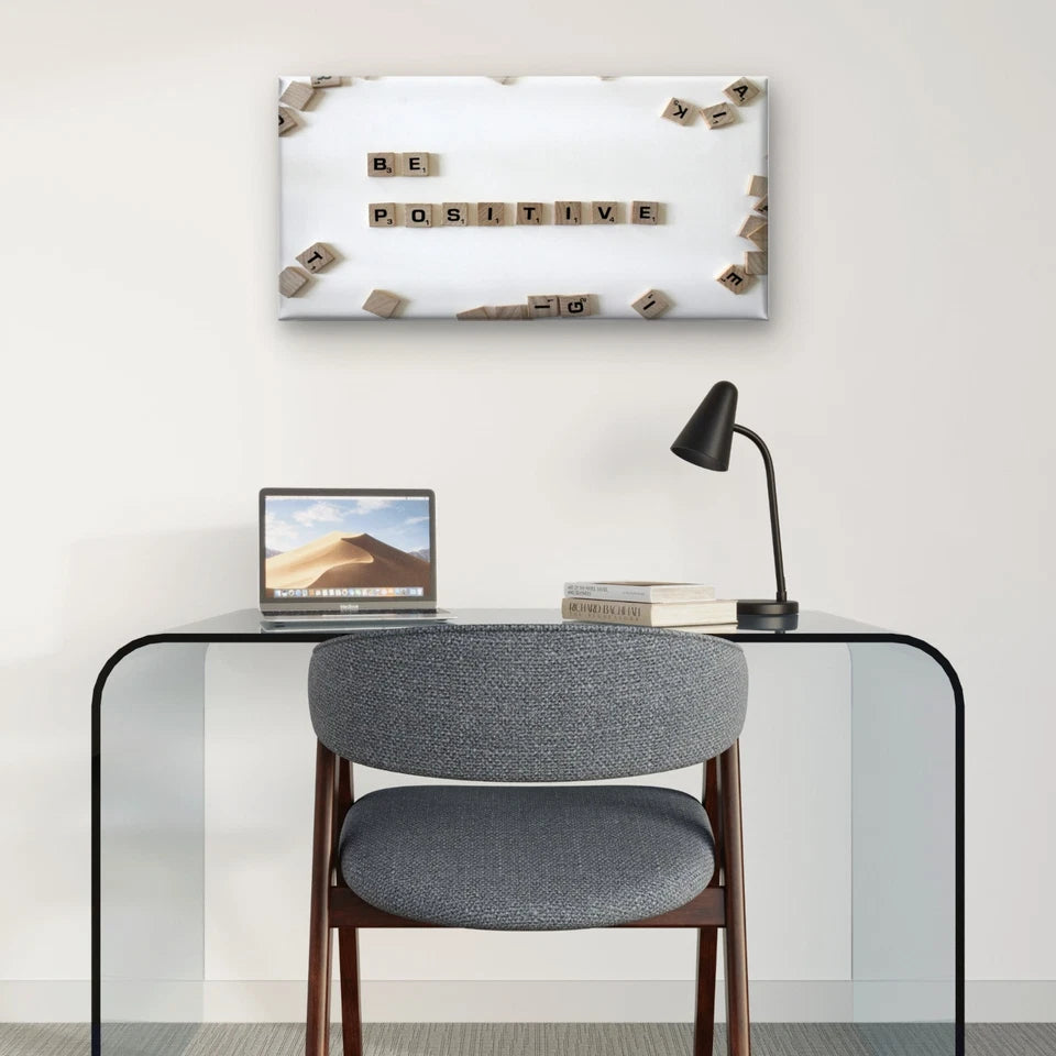 "Be Positive" Inspirational Quote Wall Art Canvas Office Home Framed 120x60cm