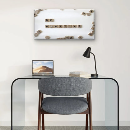 "Be Positive" Inspirational Quote Wall Art Canvas Office Home Framed 120x60cm