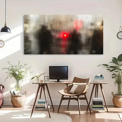 Mystery Raindrops Silhouettes Wall Art Canvas Office Home Room Framed 120x60cm - Bella Home Decor