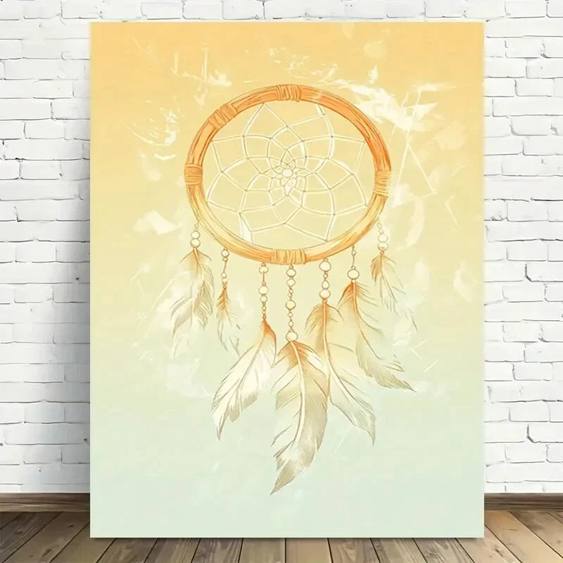 Beautiful Bohemian Dreamcatcher Modern Painting 40x60cm Metal Print Ready to Hang - Bella Home Decor