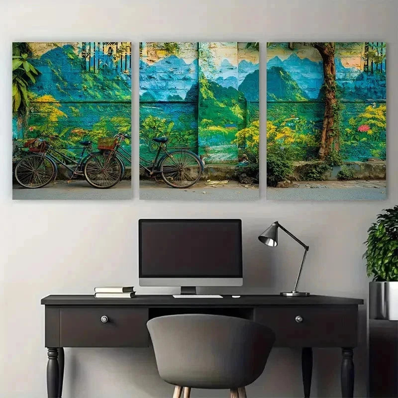3pcs Hanoi Art Travel Print Decor Perfect Wall Art Set Canvas Framed 50x70cm - High Quality Print 100% Australian Made Wall Canvas Ready to Hang