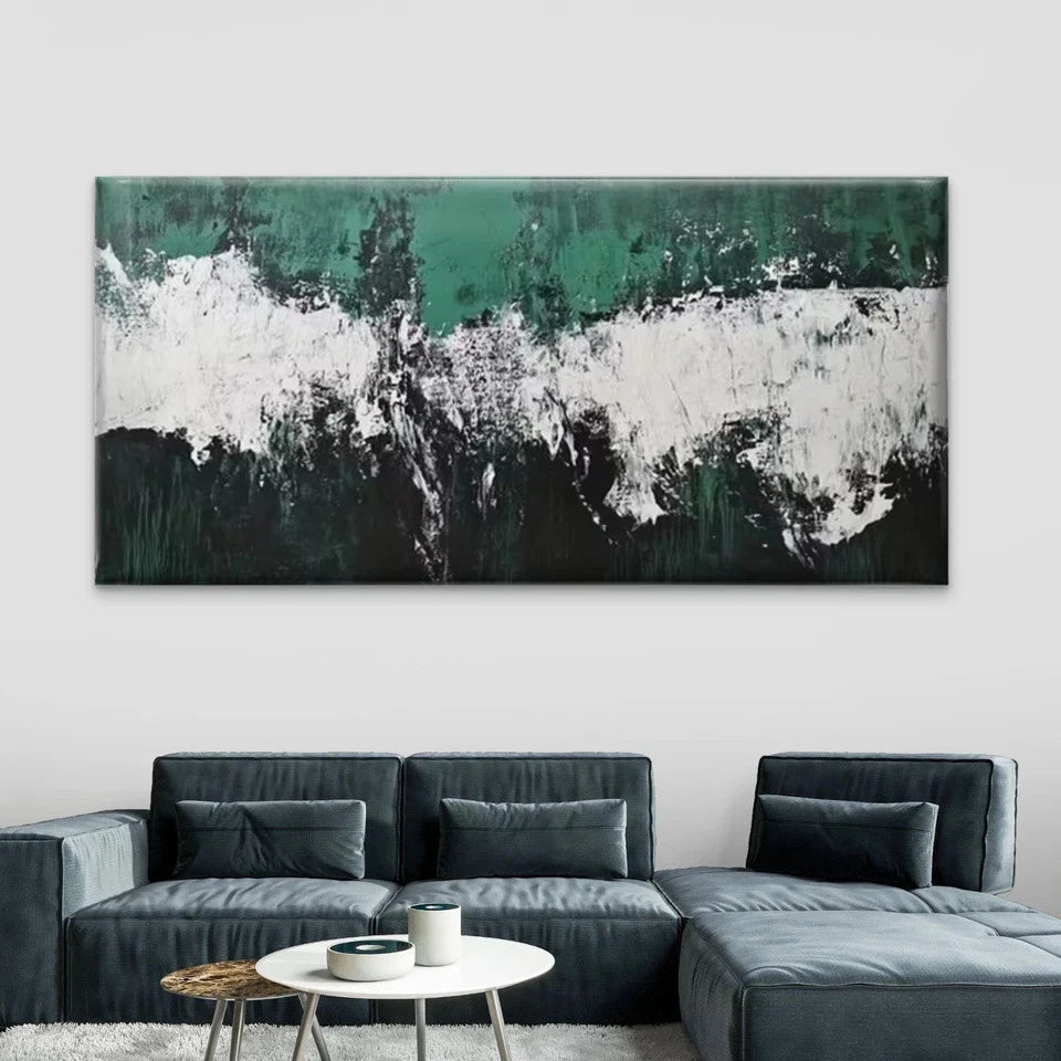 Abstract Black and White Wall Art Canvas Office Home Room Framed 120x60cm