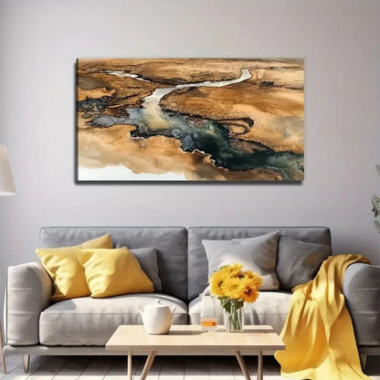 Winding River Perfect Wall Art Canvas Office Home Room Framed 120x60cm