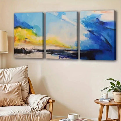 3pcs Colorful Abstract Landscape Modern Perfect Wall Art Set Canvas Framed 50x70cm - High Quality Print 100% Australian Made Wall Canvas Ready to Hang - Bella Home Decor