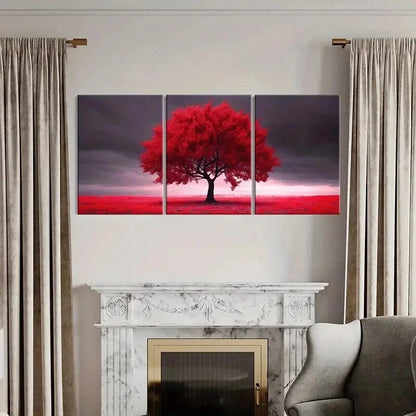 3pcs Natural Landscape Art Red Trees  Wall Art Set Canvas Framed 60x90cm - High Quality Print 100% Australian Made Wall Canvas Ready to Hang - Bella Home Decor