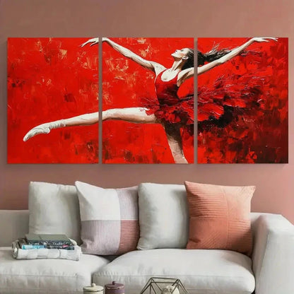 3pcs Ballerina Dancing Woman Modern Perfect Wall Art Set Canvas Framed 60x90cm - High Quality Print 100% Australian Made Wall Canvas Ready to Hang - Bella Home Decor