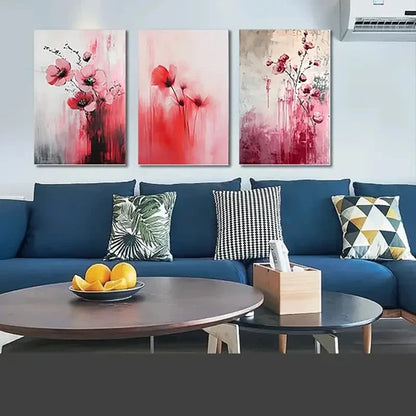 3pcs Pink Floral Sakura Flower SF Wall Art Set Canvas Unframed - High Quality Print 100% Australian Made Wall Canvas