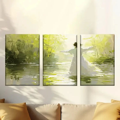 3pcs Impressionist Art Forest Dancer Wall Art Set Canvas Framed 60x90cm - High Quality Print 100% Australian Made Wall Canvas Ready to Hang