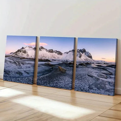 3pcs Snowscape Snow Mountain Modern Wall Art Set Canvas Unframed - High Quality Print 100% Australian Made Wall Canvas